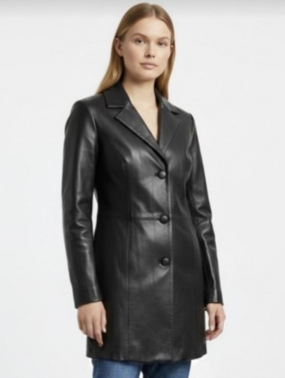 NWOT! WEAREVER! LUXE BLACK VEGAN LEATHER LONDON STYLE BUTTON FRONT JACKET! SZ M